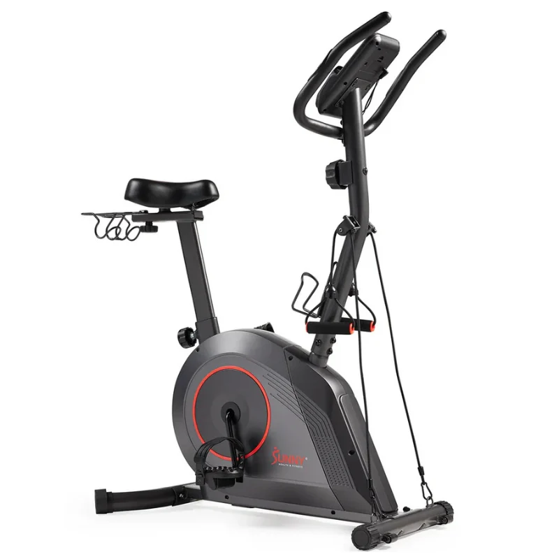 16-Level Magnetic Resistance Upright Bike with workout bands - Image 2