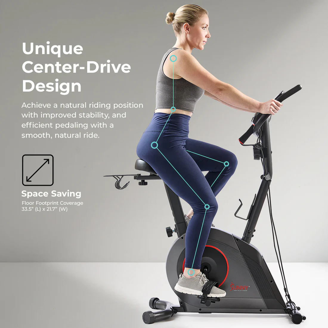16-Level Magnetic Resistance Upright Bike with workout bands - Image 6
