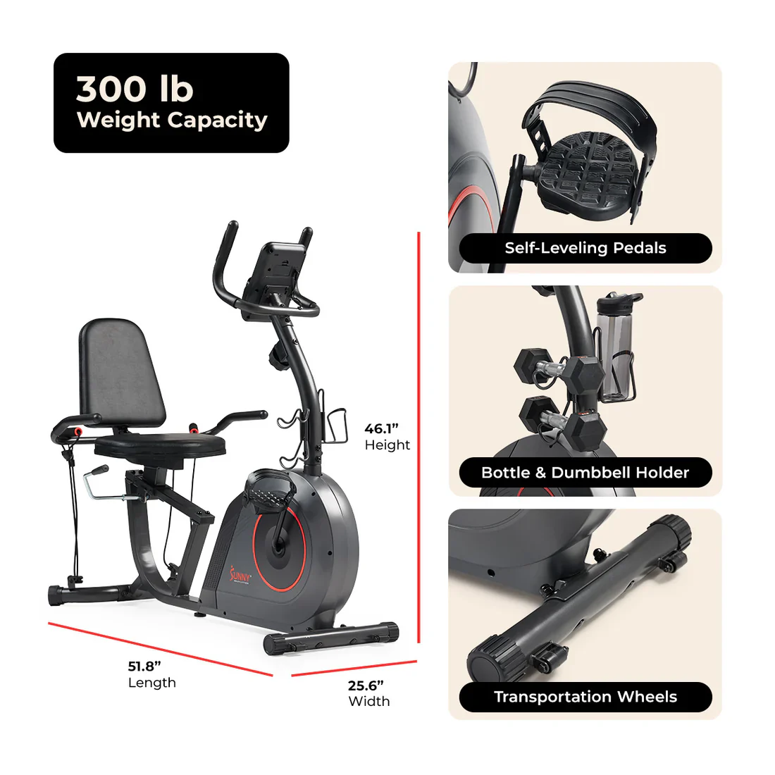 16-Level Smart Magnetic Resistance Recumbent Bike - Image 10