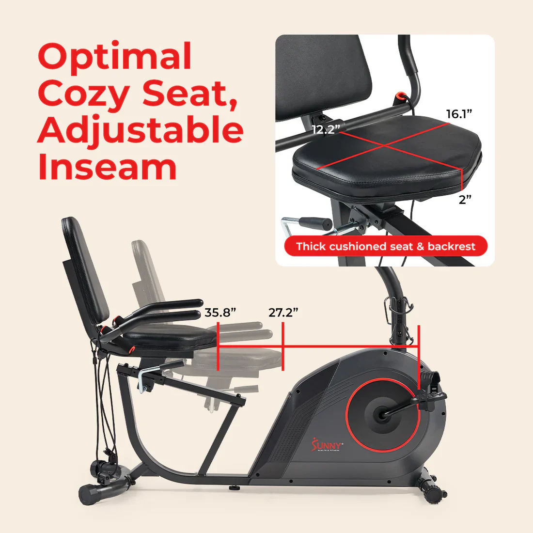 16-Level Smart Magnetic Resistance Recumbent Bike - Image 4