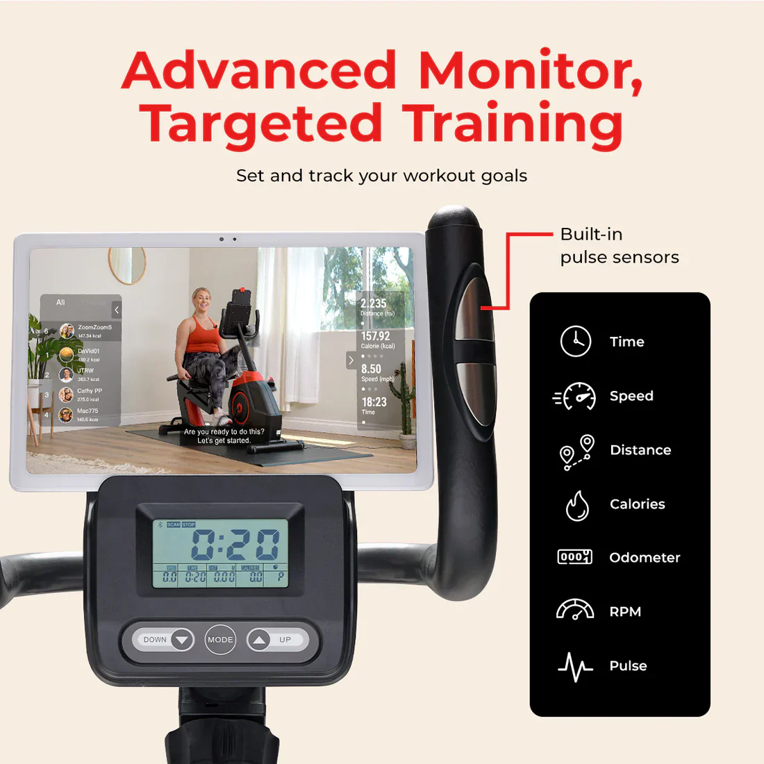 16-Level Smart Magnetic Resistance Recumbent Bike - Image 9