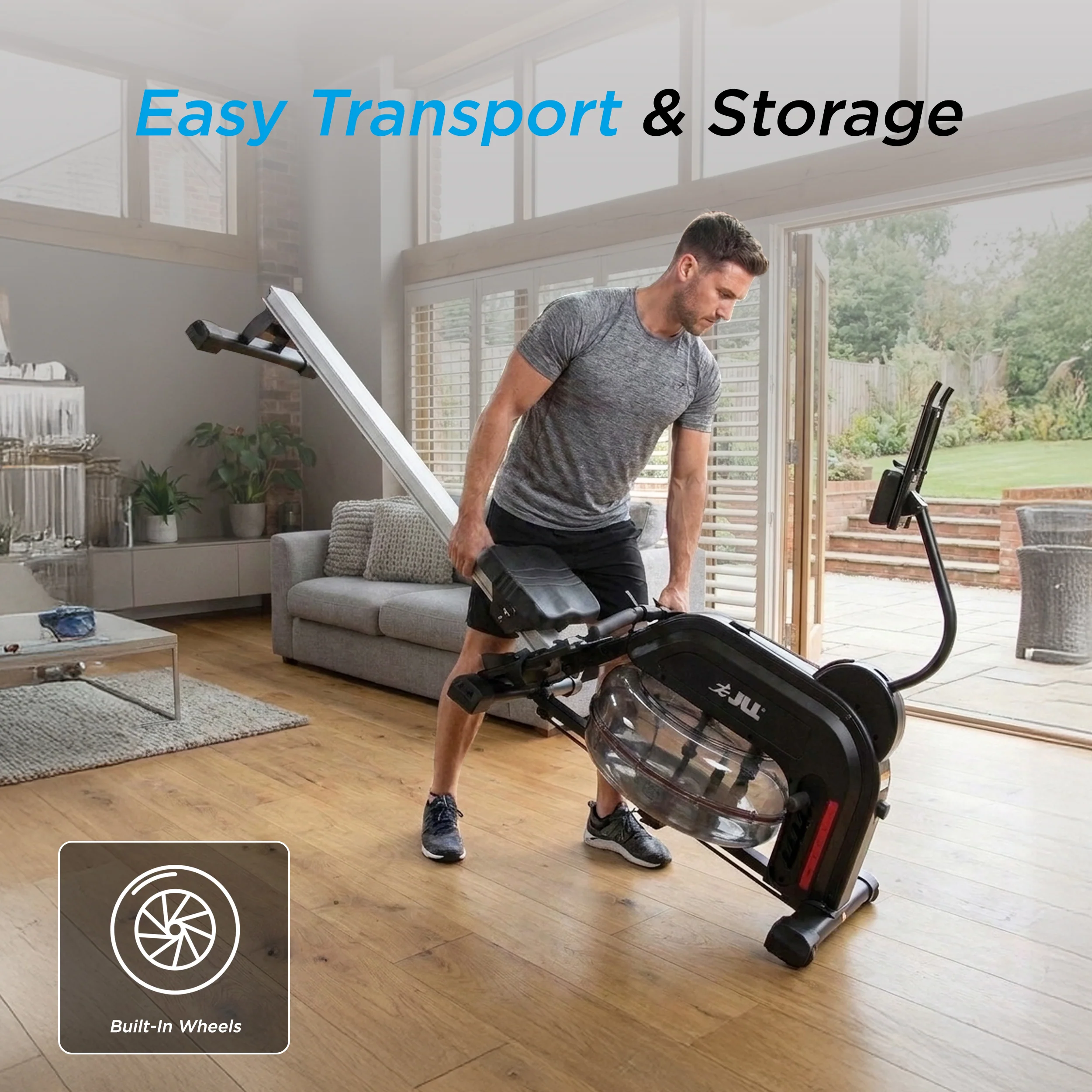 Aqua 1 Water and Elastic Dual Resistance Rowing Machine - Image 10