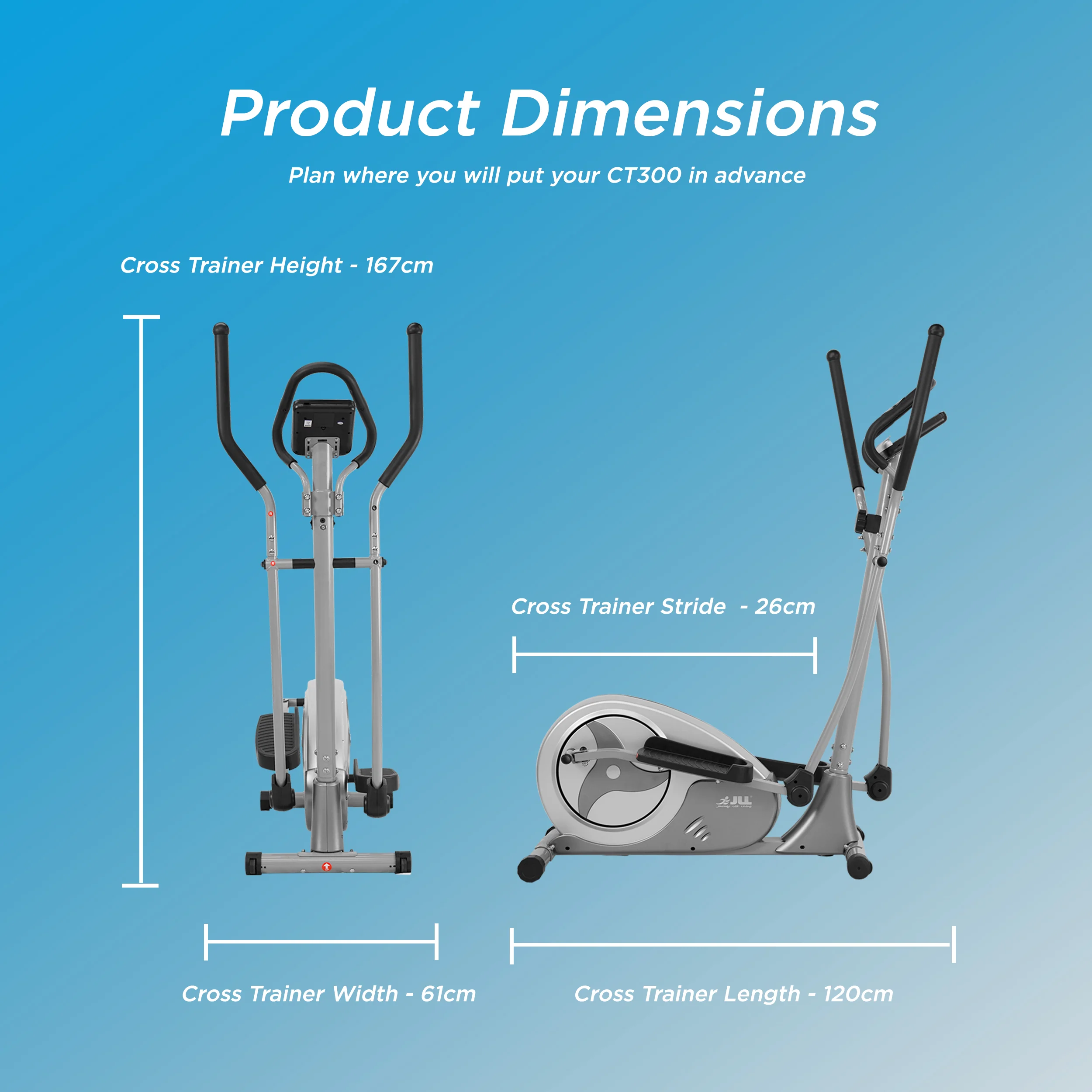 CT300 Cross Trainer Magnetic Resistance Cross Trainer/ Elliptical - Image 9