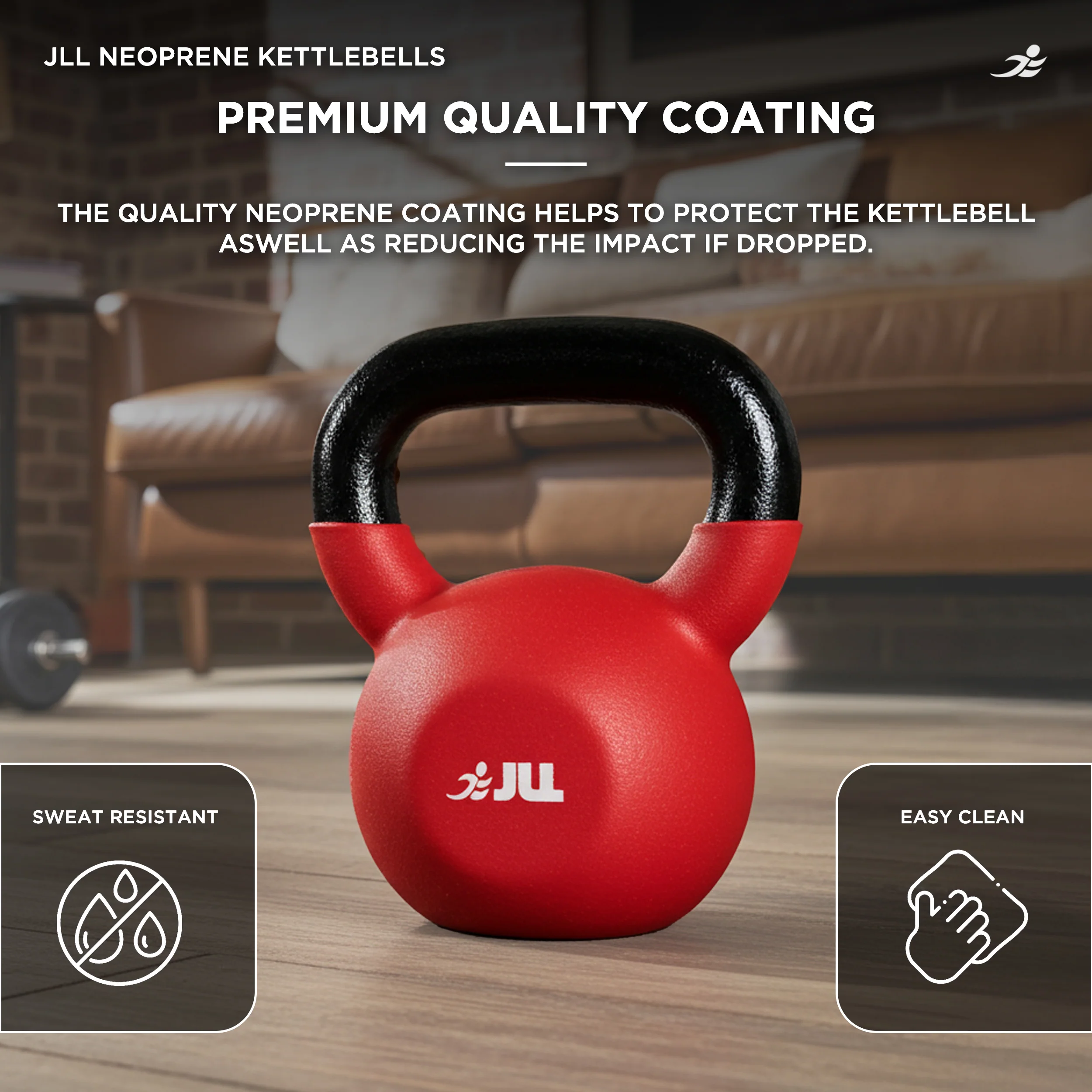 Neoprene Covered Cast Iron Kettlebells 4kg, 8kg + 12kg - Image 3
