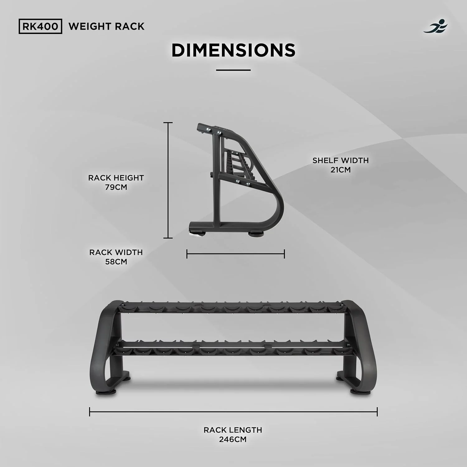 RK400-2 Tier Dumbbell Rack, Weight Stand - Image 7