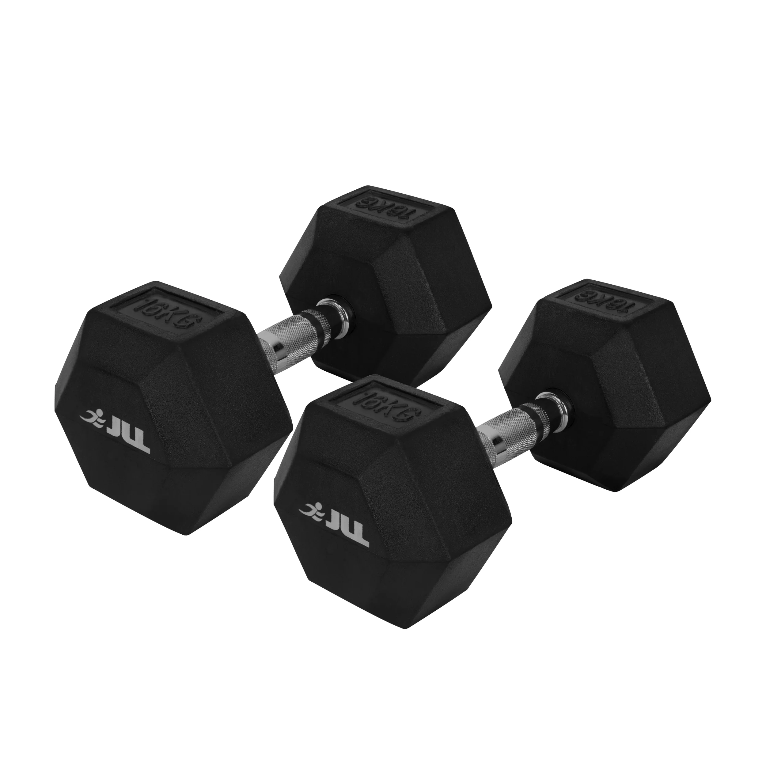 Rubber Hex Dumbbells 4kg - 28kg available. Sold in Pairs - Image 3