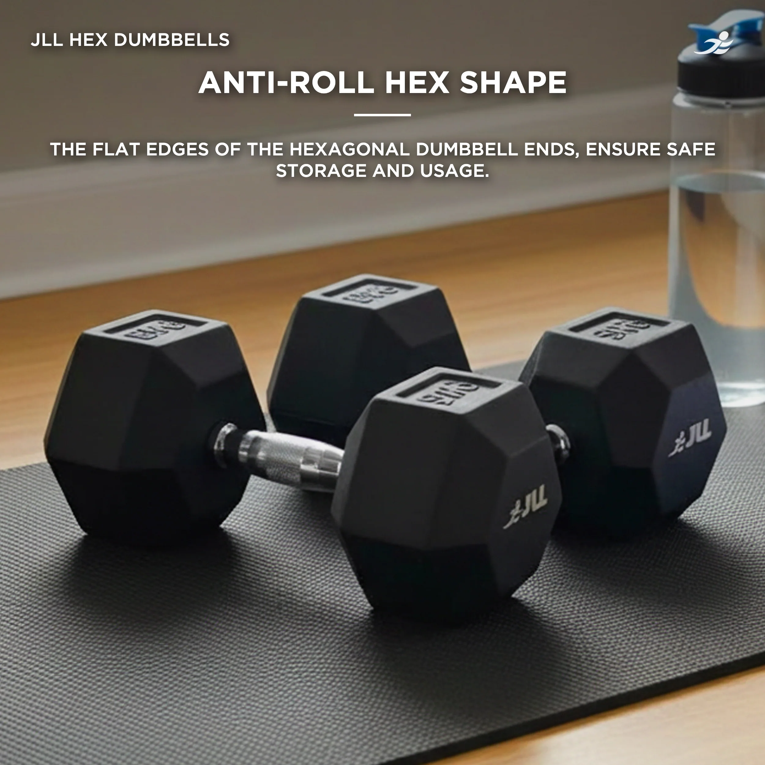 Rubber Hex Dumbbells 4kg - 28kg available. Sold in Pairs - Image 6