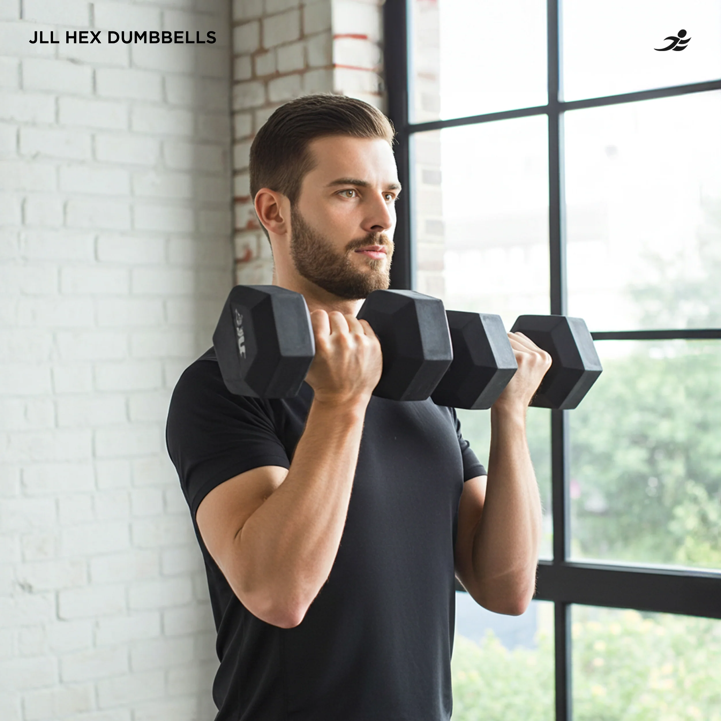 Rubber Hex Dumbbells 4kg - 28kg available. Sold in Pairs - Image 7