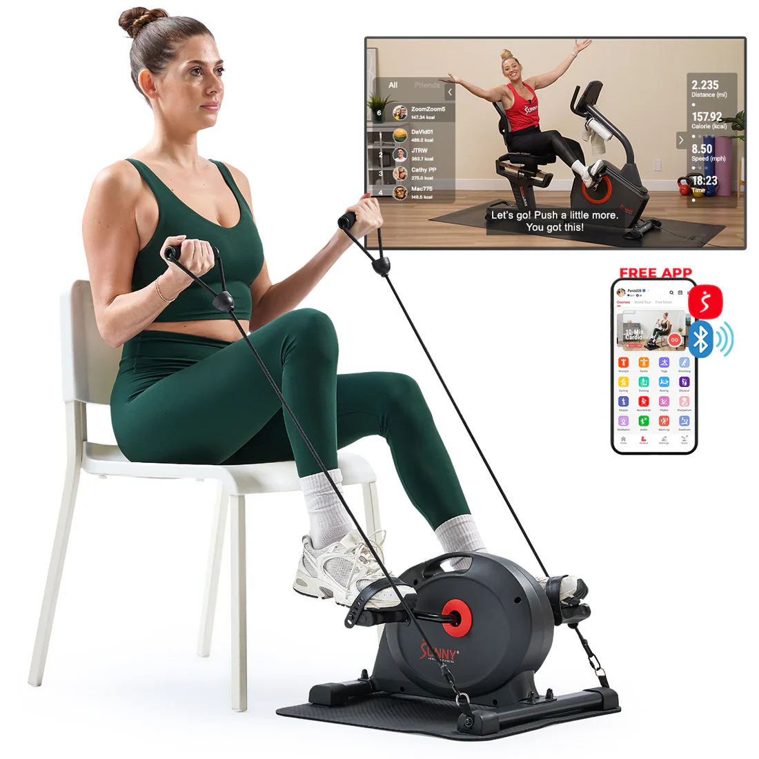Smart Mini Exercise Bike & Resistance Band & Mat - Image 10