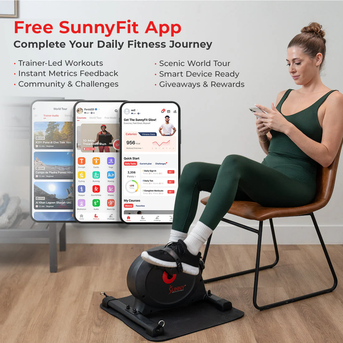 Smart Mini Exercise Bike & Resistance Band & Mat - Image 6