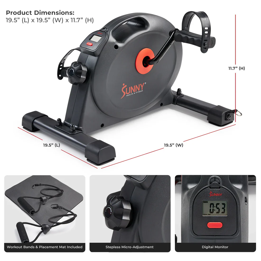 Smart Mini Exercise Bike & Resistance Band & Mat - Image 9