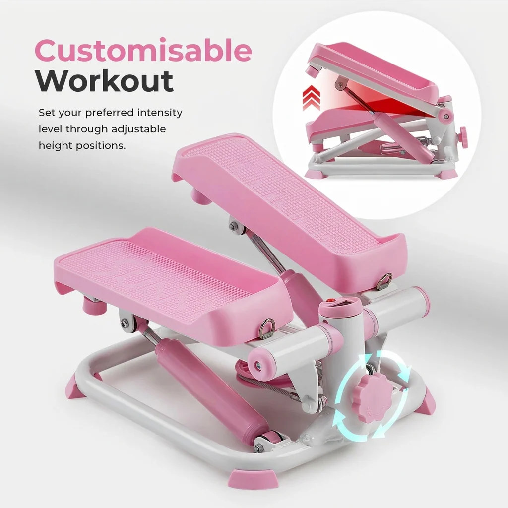 Smart Pink Mini Stepper With Resistance Bands - Image 6