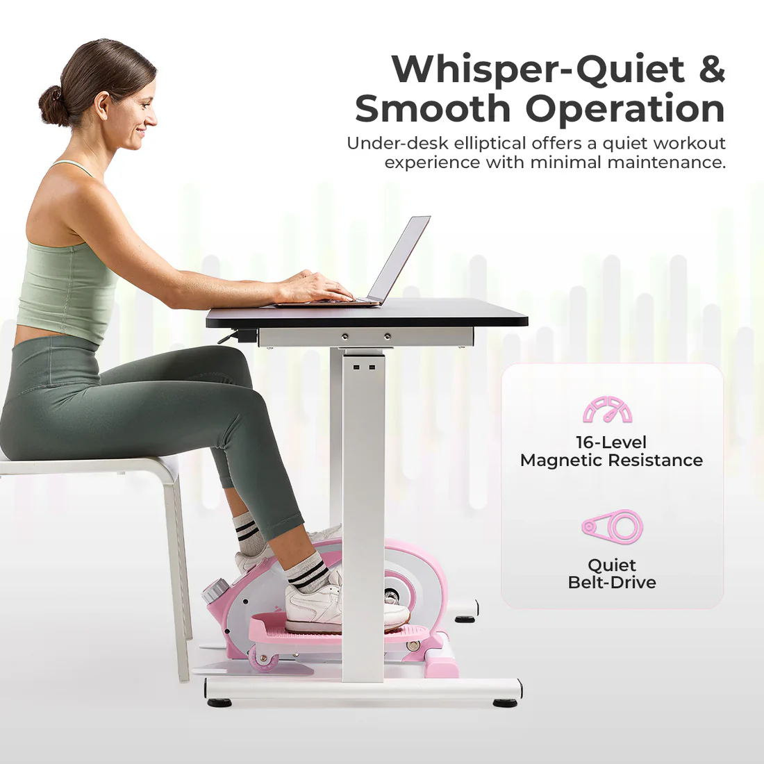 Smart Under Desk Mini Elliptical Exercise Trainer - Image 9