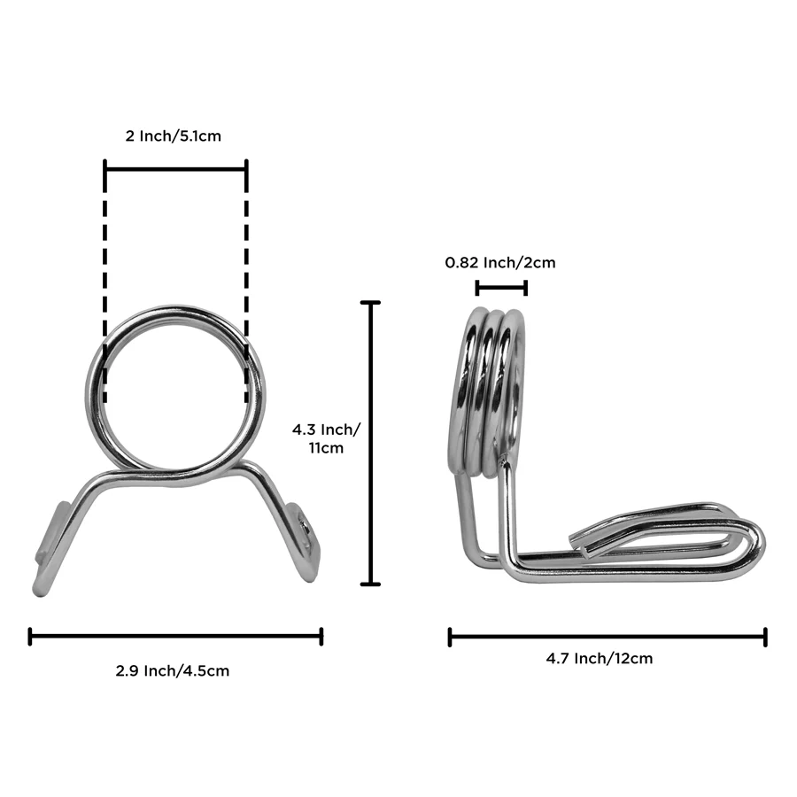 Chrome Spring Lock Collars (Pair) for Standard Olympic 2” or 5cm Bars - Image 6