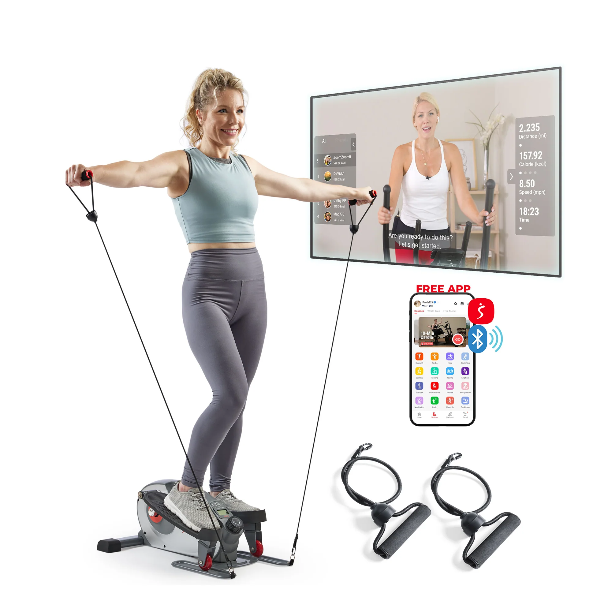 Mini Elliptical w/Resistance Bands - Image 9